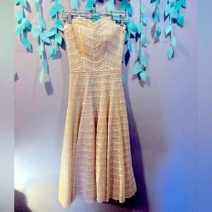 Ivory lace vintage 1950s over dress